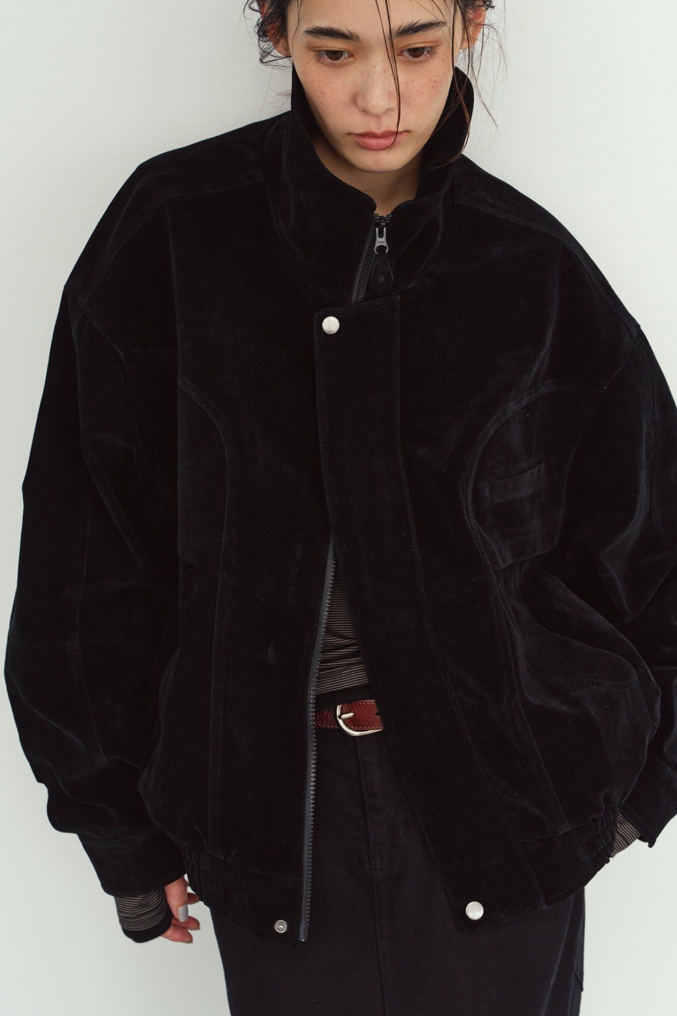 スエードブルゾン (ブラック) suede blouson(unisex) (Black) / 26AW