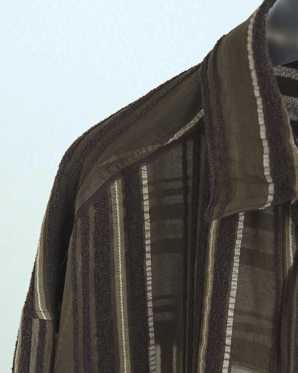 Sheer Stripe Shirts / シアーストライプシャツ (ブラウン)