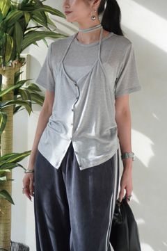 レイヤードカットトップス (グレー) LAYERED CUT TOPS (Gray) /  26SS