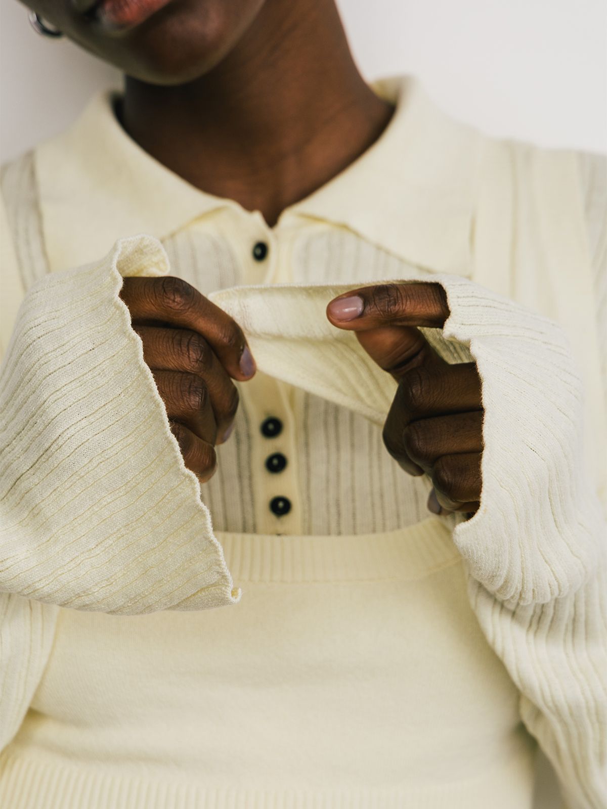 【25SS】KNIT BUSTIER LONG SHIRTS / ニットビスチェ ロングシャツ (イエロー)