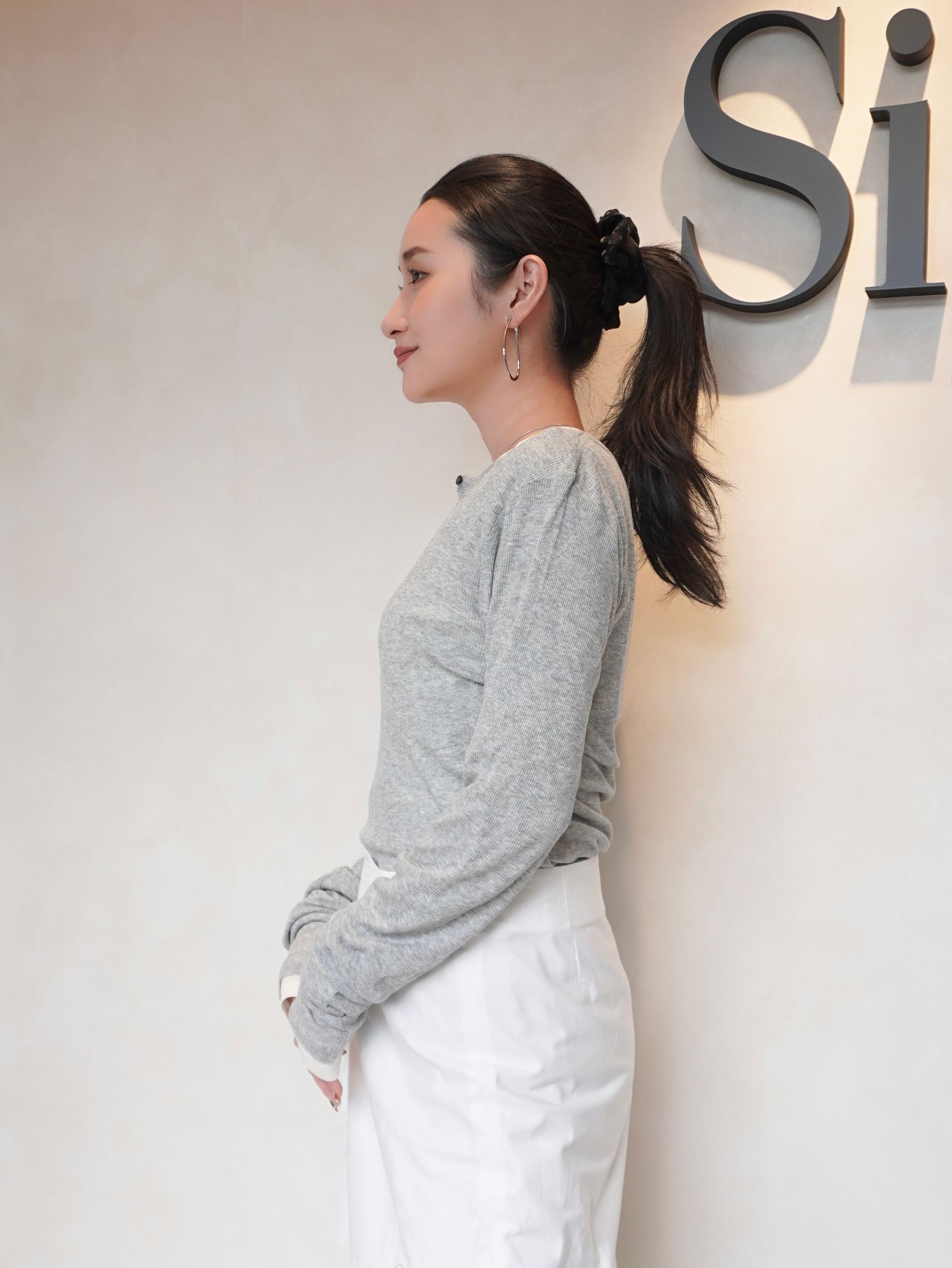 【25AW】LAYERED L/S HENLY TEE / レイヤード ロングスリーブ ヘンリーTシャツ (グレー)