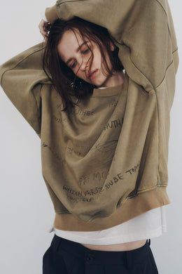 メッセージ スウェット (ベージュ) message sweatshirt(unisex) (Beige) / 26AW