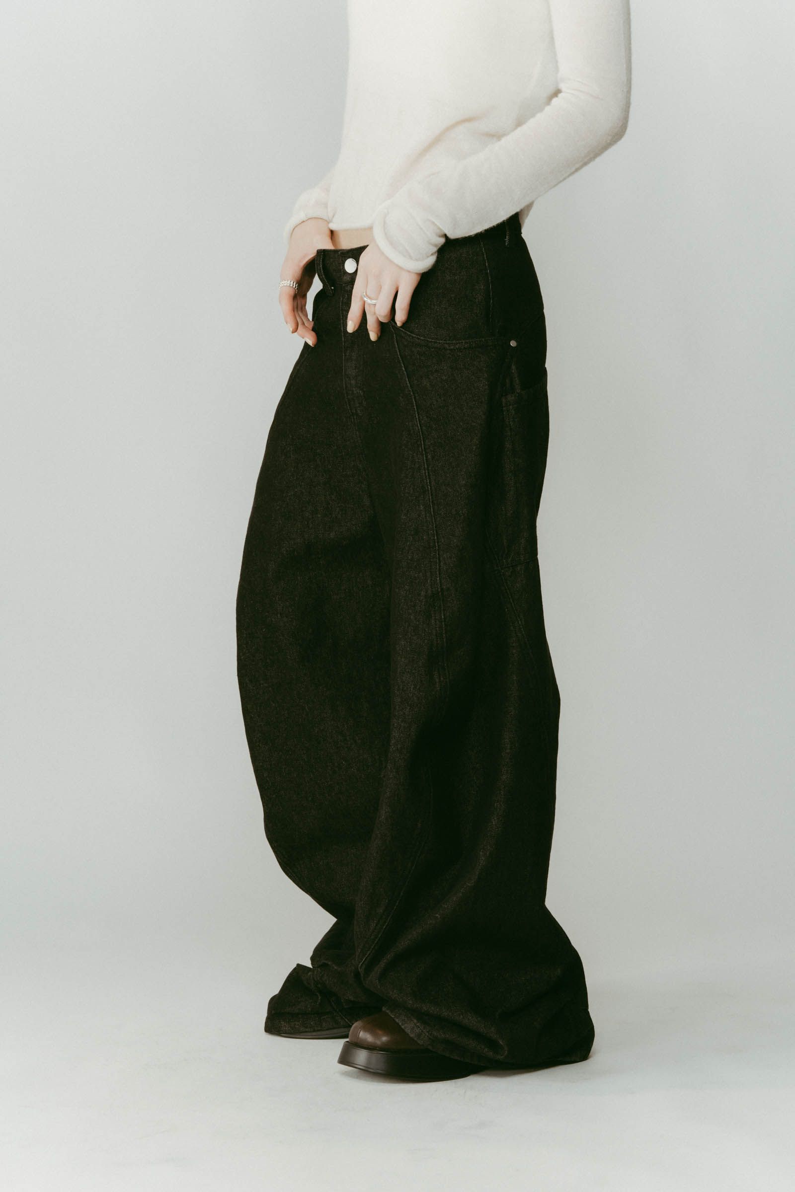 tuck design denim pants / タックデザインデニムパンツ (デニムブラック) / 25AW