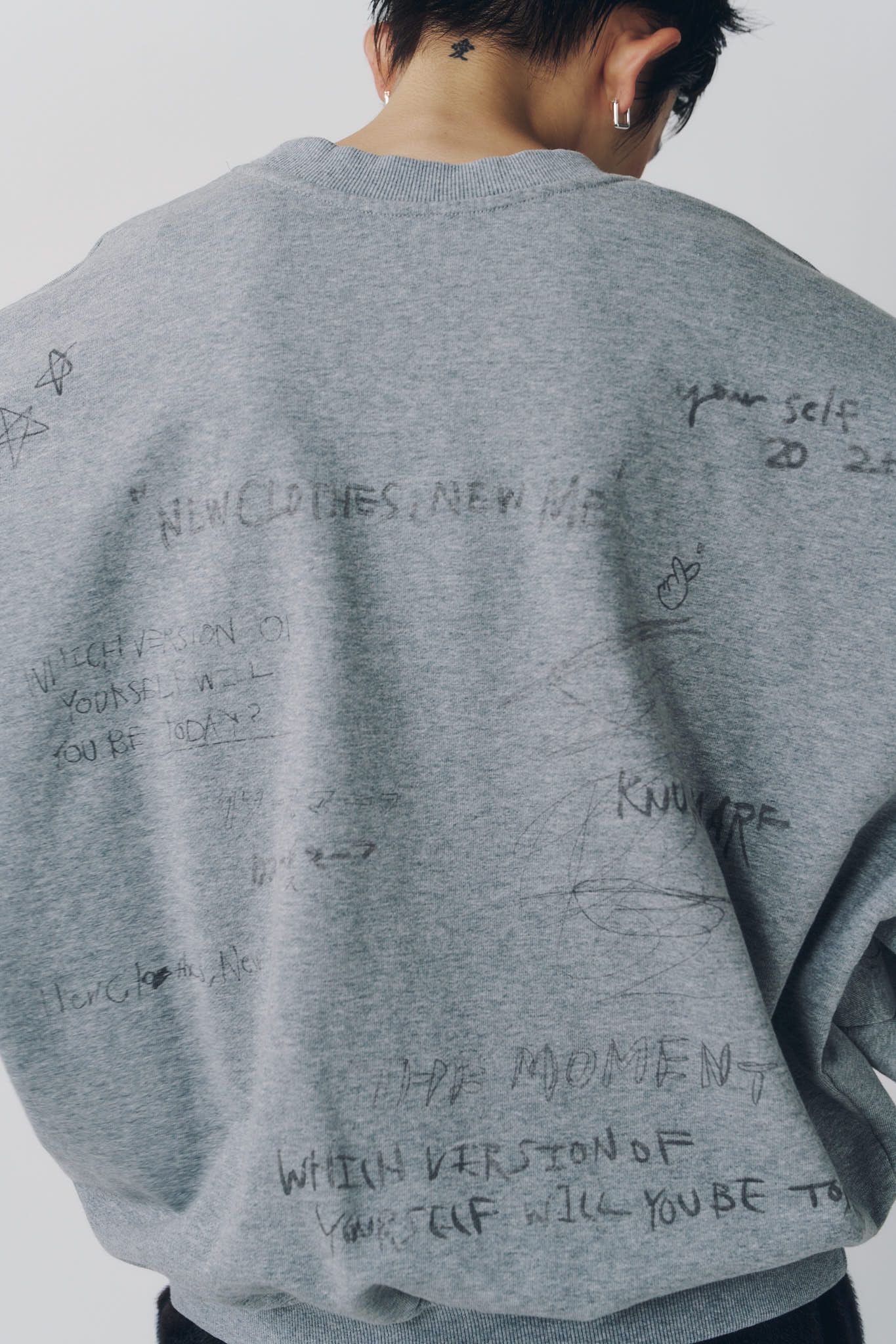 メッセージ スウェット (グレー) message sweatshirt(unisex) (Gray) / 26AW