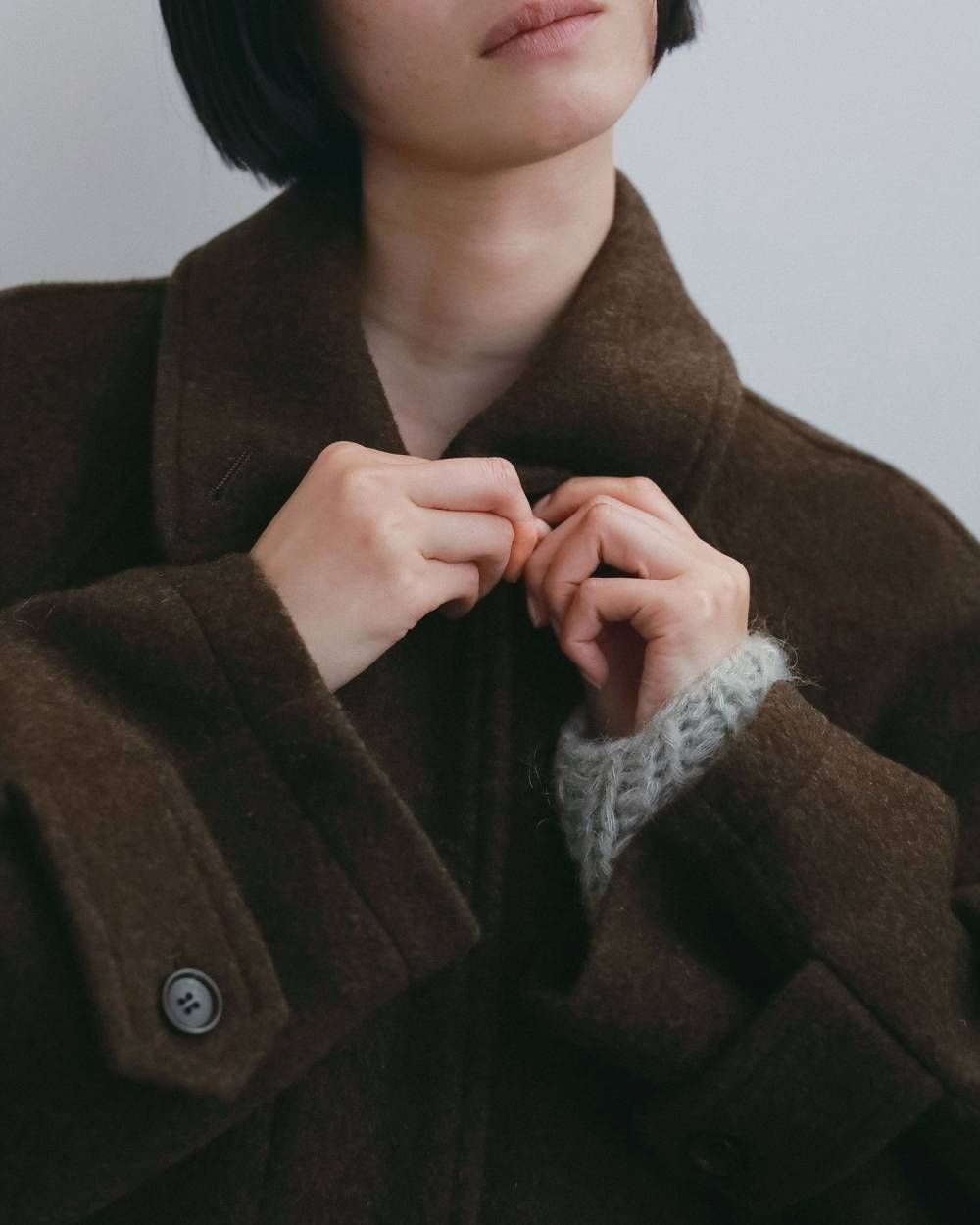 ステンカラーオーバーコート (ブラウン) Soutiencollar Over Coat (Brown) / 26AW 【6月29日まで期間限定予約】