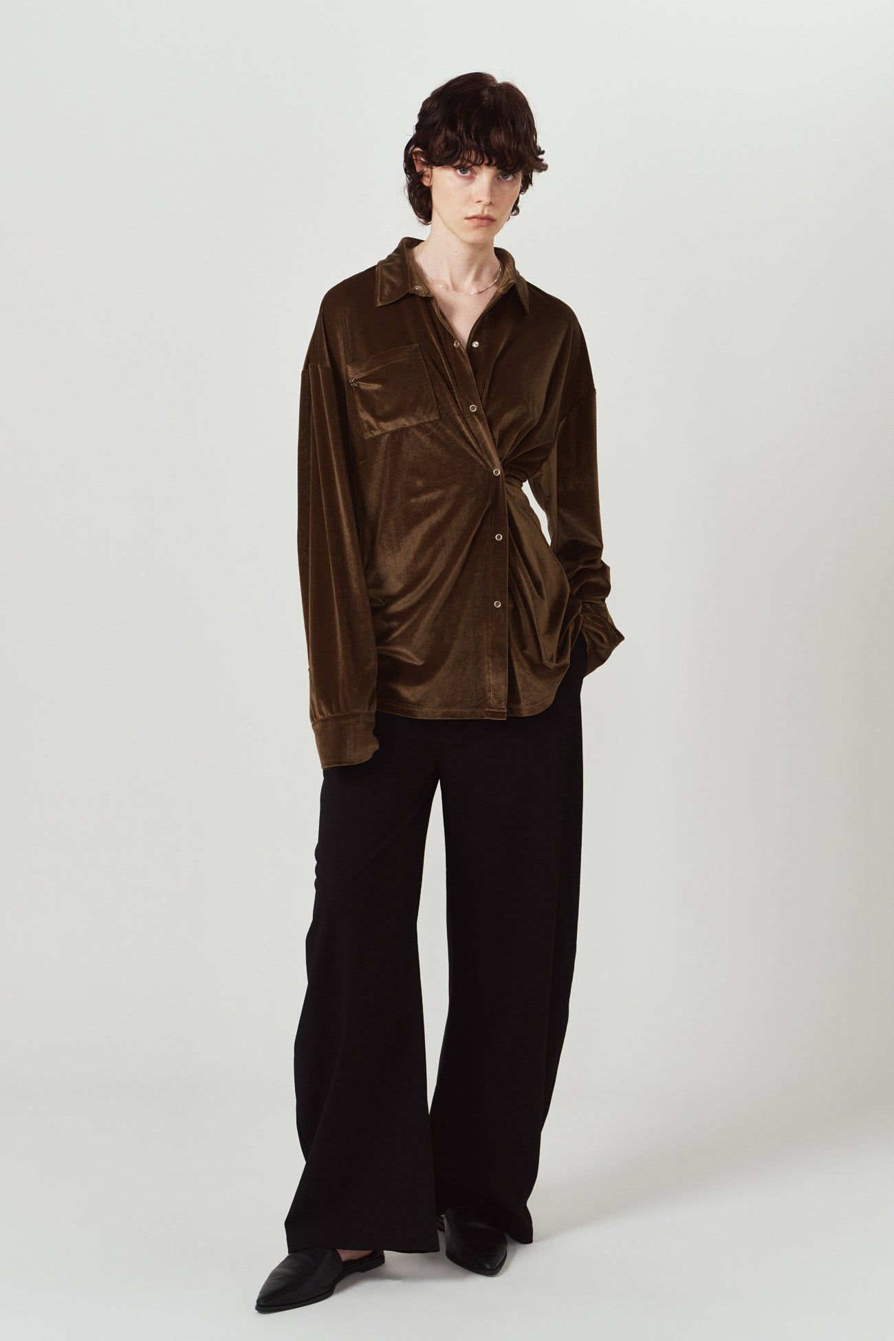 2ウェイ ベロアシャツ (ブラウン) 2way velour shirt (Brown) / 26AW
