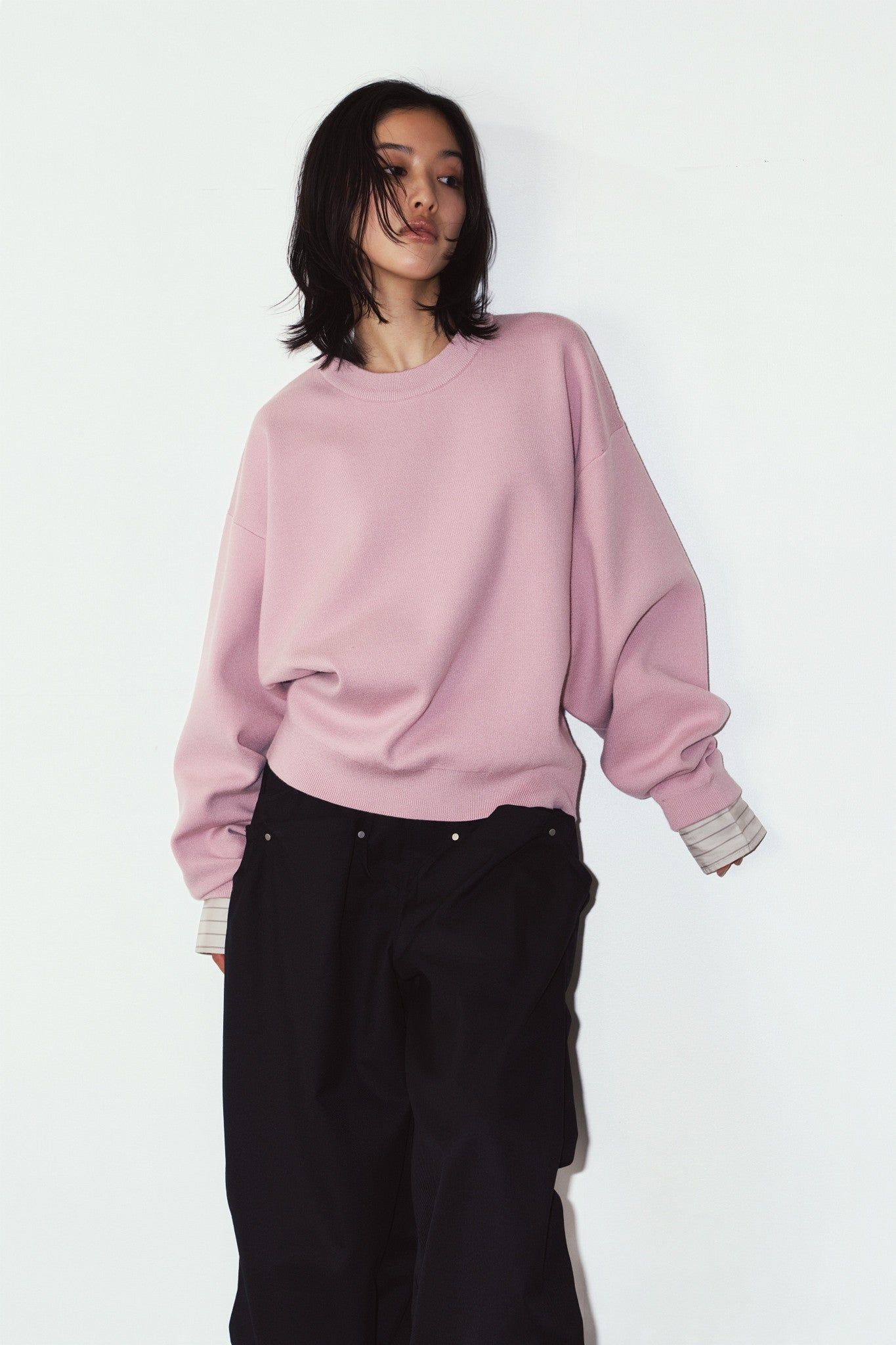 【UNISEXサイズ】2ウェイ ノームコア ニット (ピンク) 2way cuffs normcore knit(unisex) (Pink) / 26AW