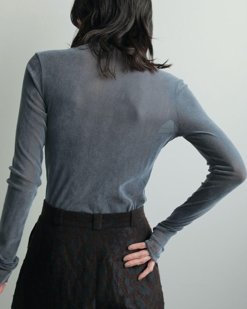 【25AW】Velour Tie Tops / ベロアタイトップス (ブルー)
