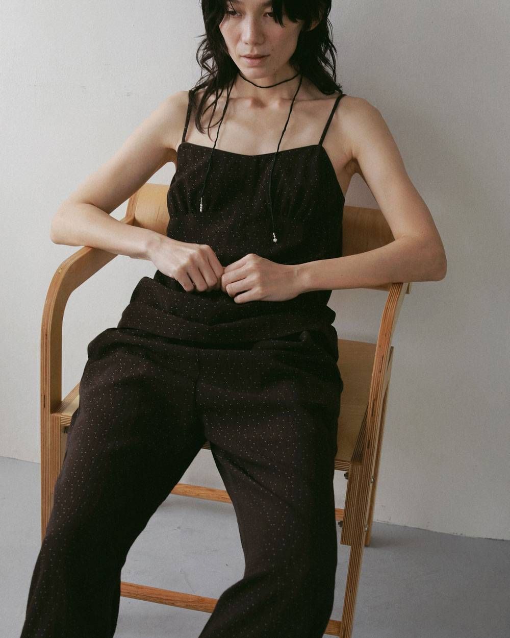 ドットジャガード ラフパンツ (ブラウン) Dotjacquard Rough Pants (Brown) / 27SS