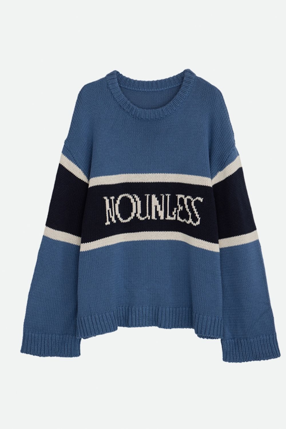 NOUNLESS CLASSIC LOGO KNIT (BLUE) / クラシックロゴニット ブルー