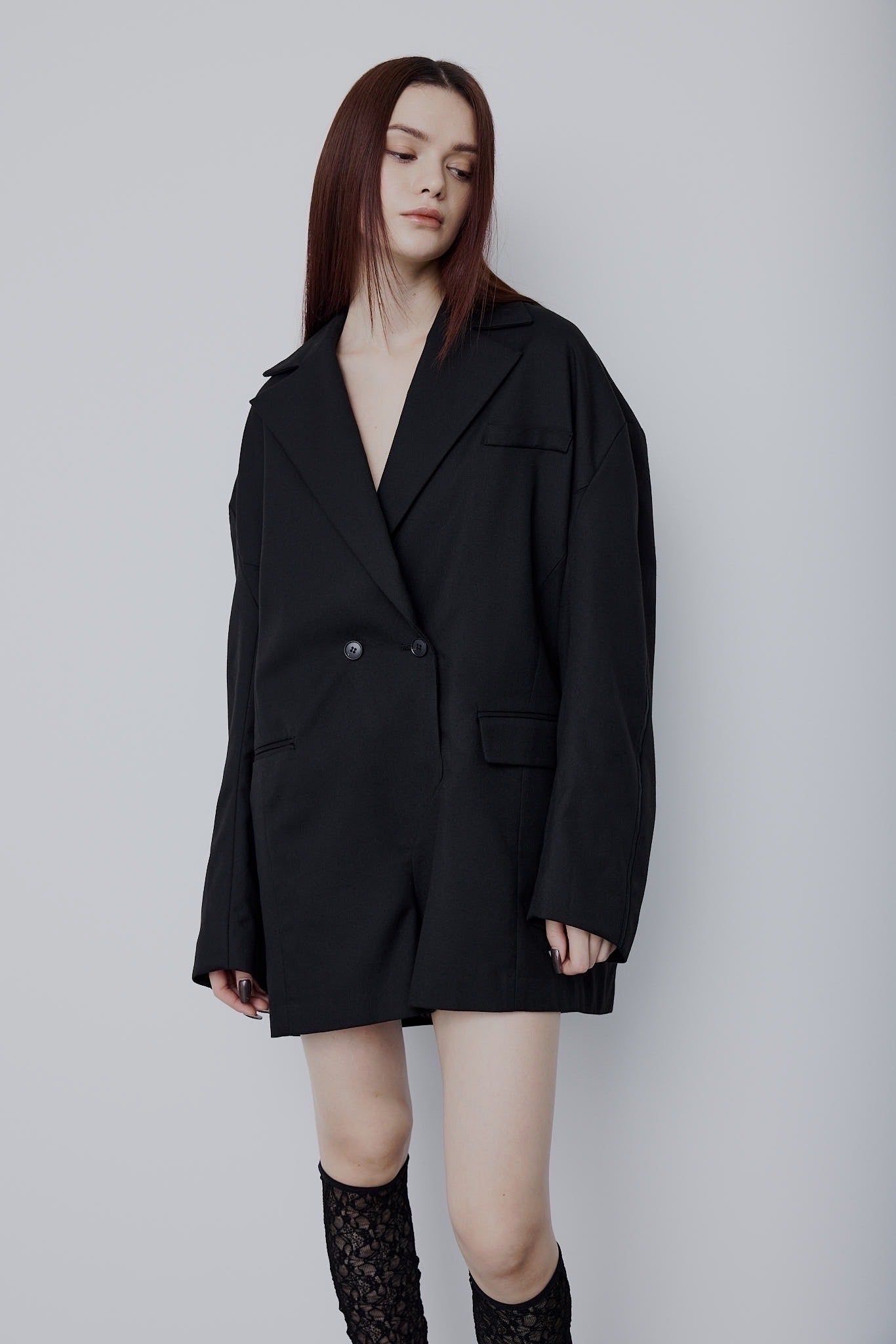 Jacket rompers / ジャケットロンパース (ブラック)