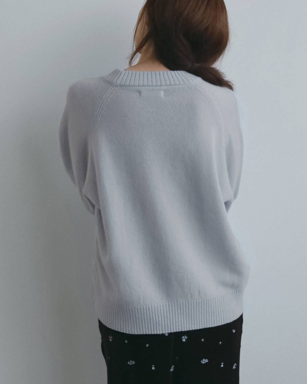 ウールクルーネックトップス (アイスブルー) Wool Crewneck Tops (Iceblue) / 26AW 【6月29日まで期間限定予約】