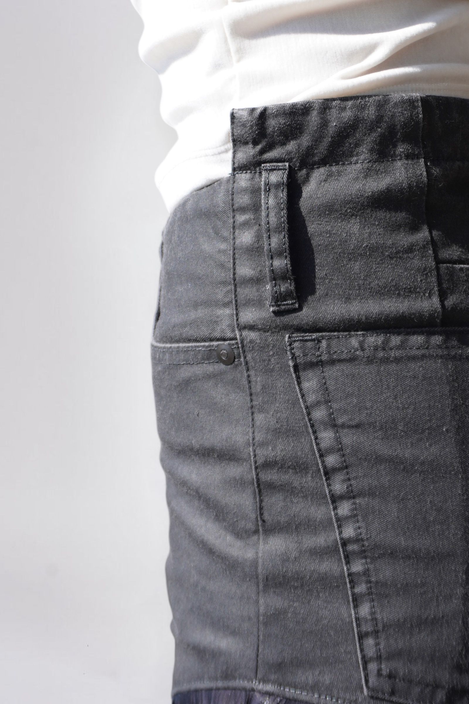 JEAN FLARE PANTS / デニムフレアパンツ (ブラックレザー) / レディース