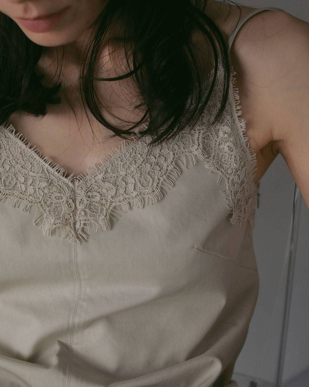 ツイルレース キャミソール (ミント) Twill Lace Camisole (Mint) / 27SS