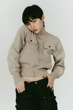 pocket zip up knit (Sandbeige) / ポケットジップアップニット (サンドベージュ) / 26SS