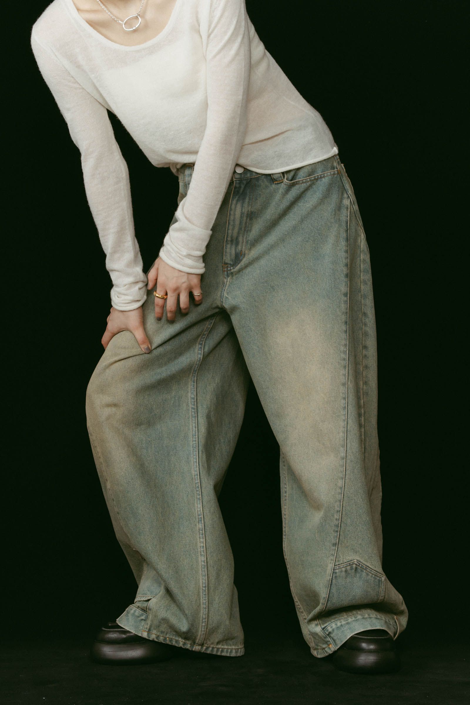shirt wrap denim pants / シャツ巻き デニム (ブルー) / 25AW