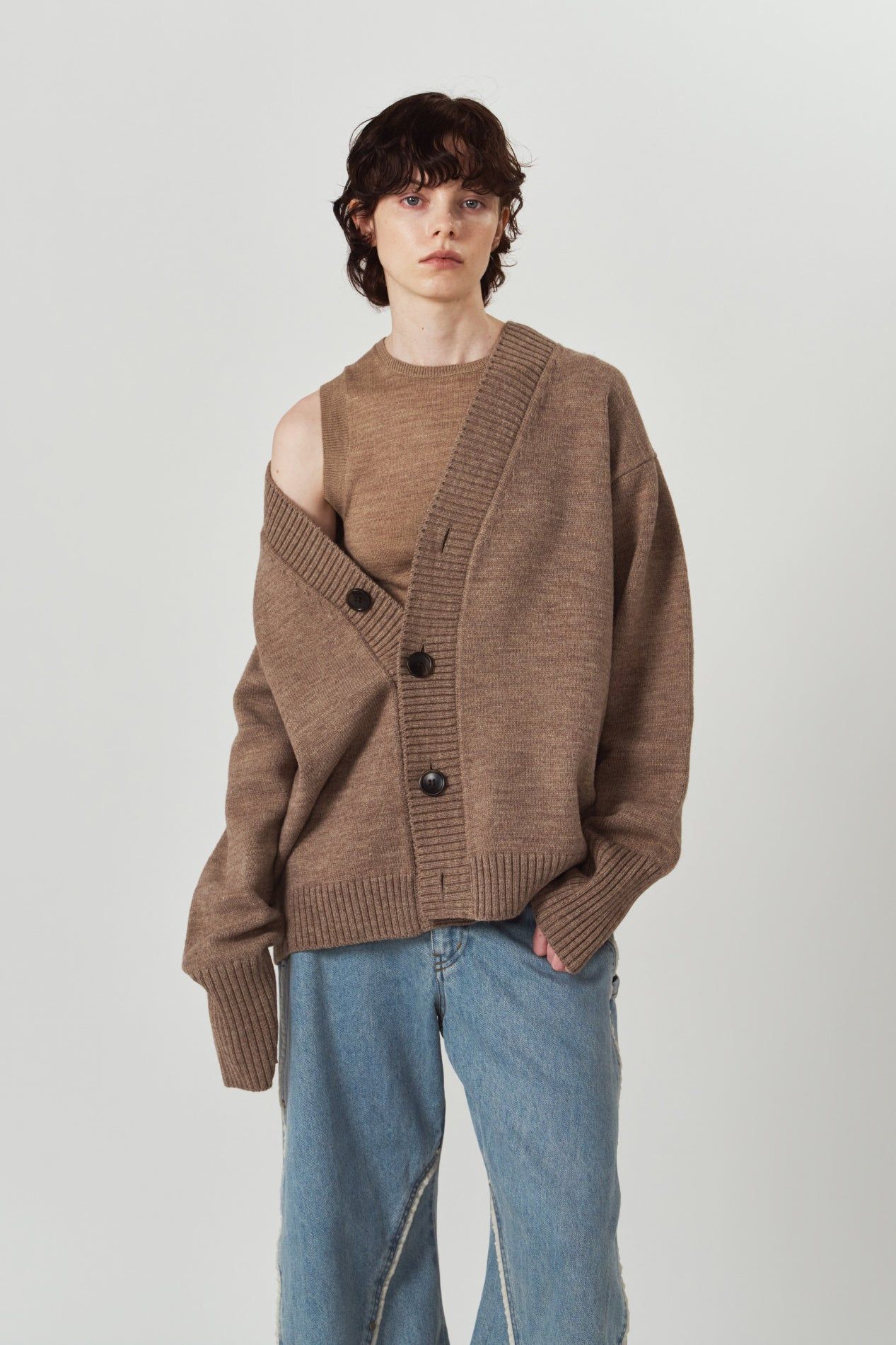 26SS新作❣️セオリーリュクス ニットカーディガン ブラウン38定価3.7万 Knuth Marf - 2ピース カーディガン (ブラウン) 2-piece cardigan