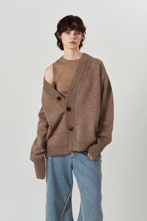 2ピース カーディガン (ブラウン) 2-piece cardigan (Brown) / 26AW