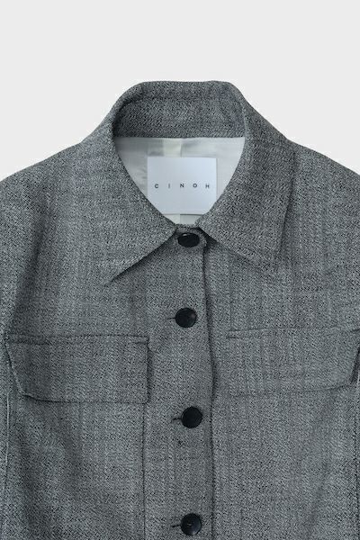 【残り1点】【24AW】WOOL SHIRT JACKET / ウールシャツジャケット (トップグレー)