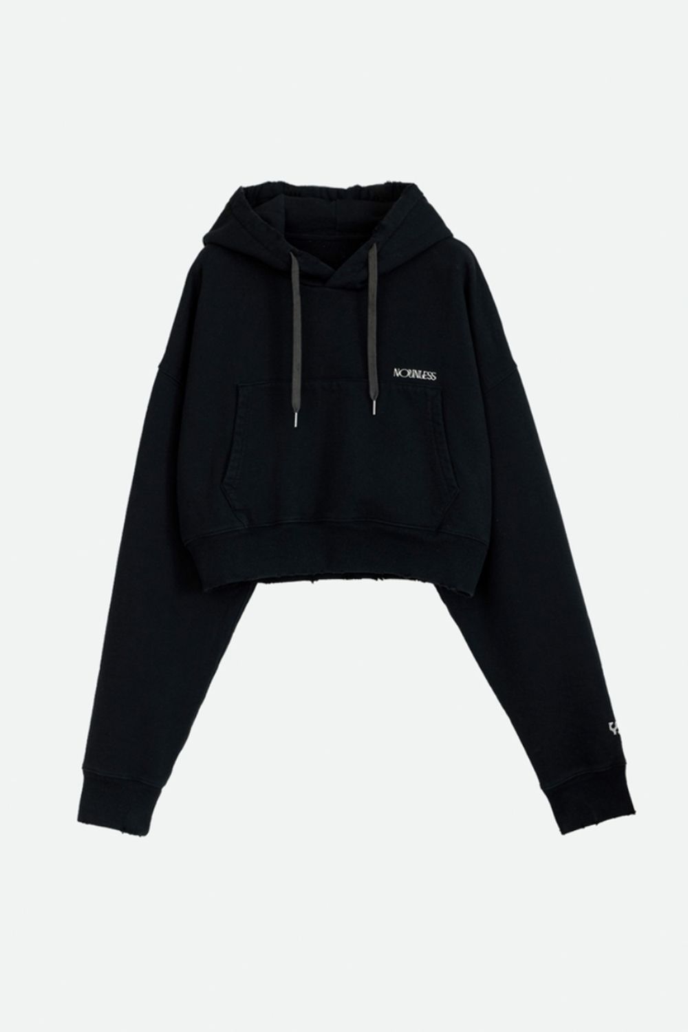 NOUNLESS - 【残り1点】NOUNLESS SHORT HOODIE TOPS (NOIR