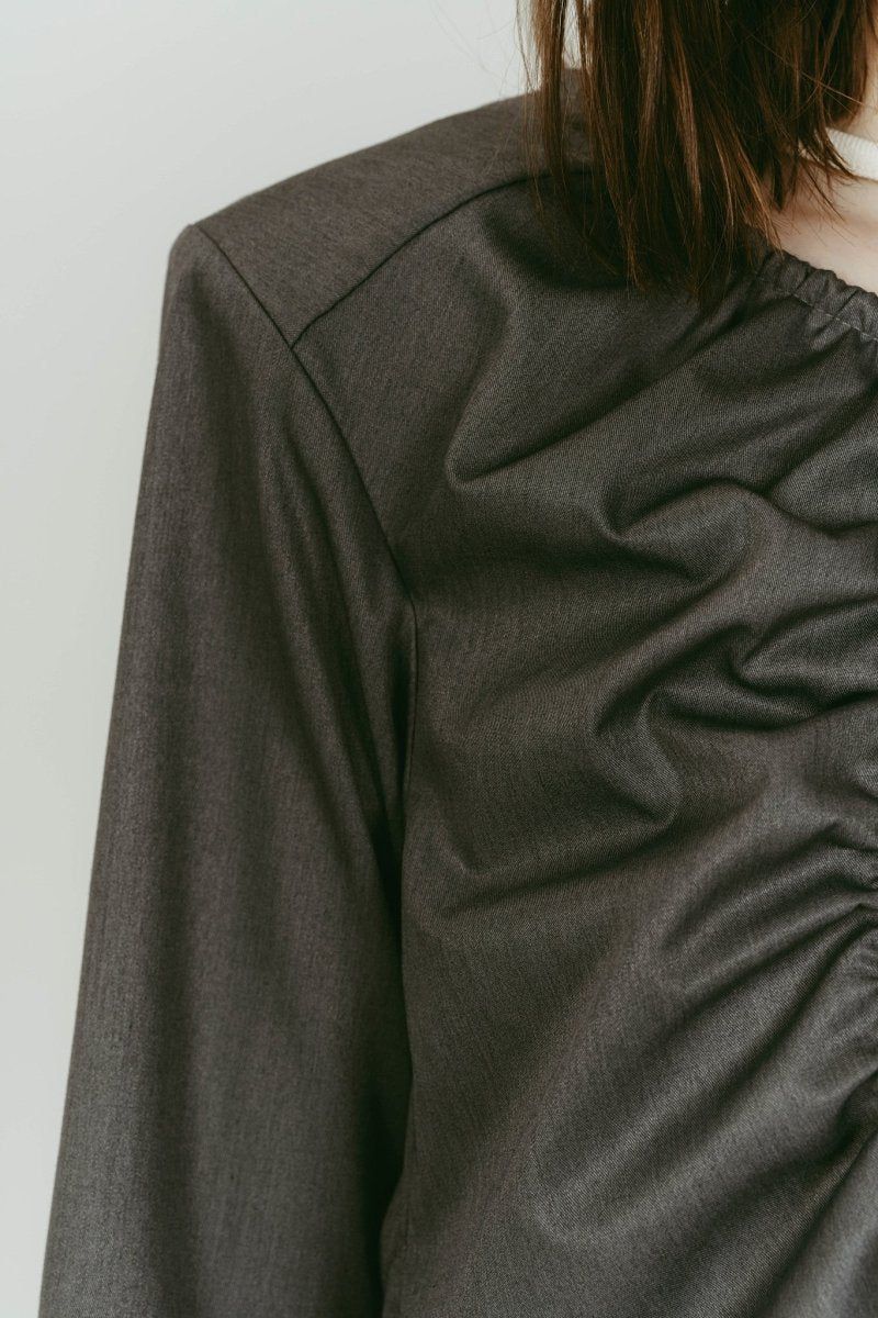 unique feminine blouse (Gray) / ユニークフェミニンブラウス (グレー) / 26SS