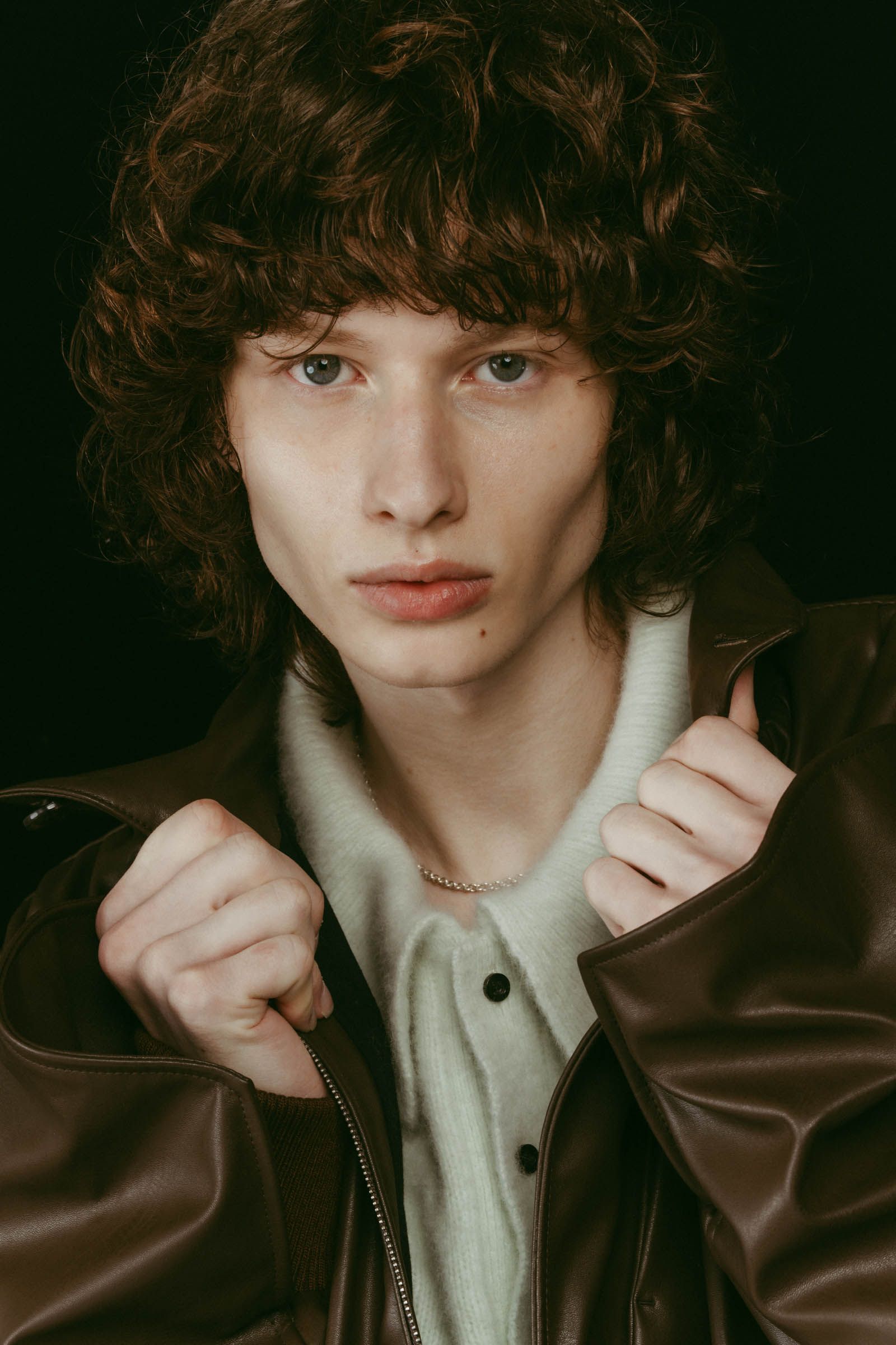 voluminous leather jacket(unisex) / ボリュームレザージャケットブルゾン (ブラウン) / 25AW