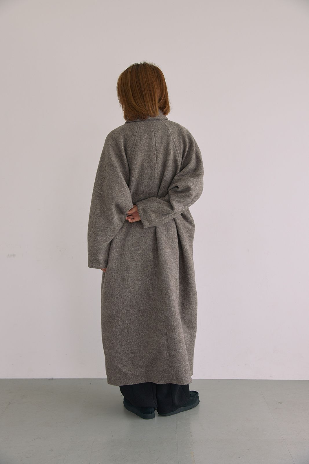 ラグランスリーブロングコート (ブラウン) Raglan Sleeve Long Coat (Brown) / 26AW