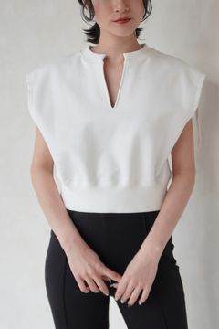 HELENE SLEEVELESS SWEAT PULLOVER / スリーブレススウェットプルオーバー (ホワイト)