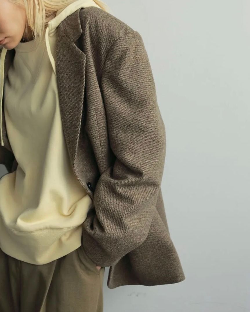 【25AW】Herringbone Wool Jacket / ヘリンボーン ウールジャケット (ベージュ)