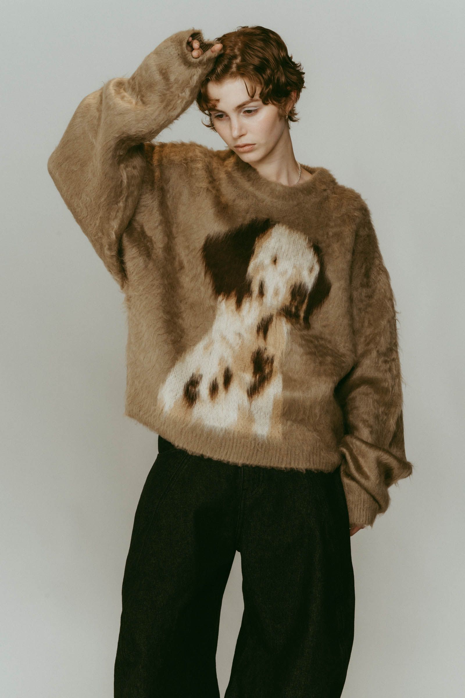 dalmatian shaggy knit(unisex) / ダルメシアン シャギーニット (ベージュ) / 25AW
