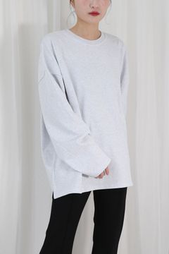 BASIC LONG T / ベーシックロングTシャツ (ライトグレー)