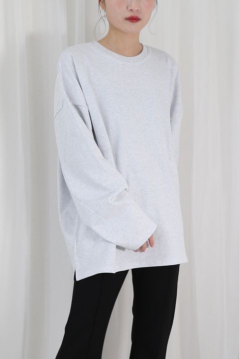 BASIC LONG T / ベーシックロングTシャツ (ライトグレー)