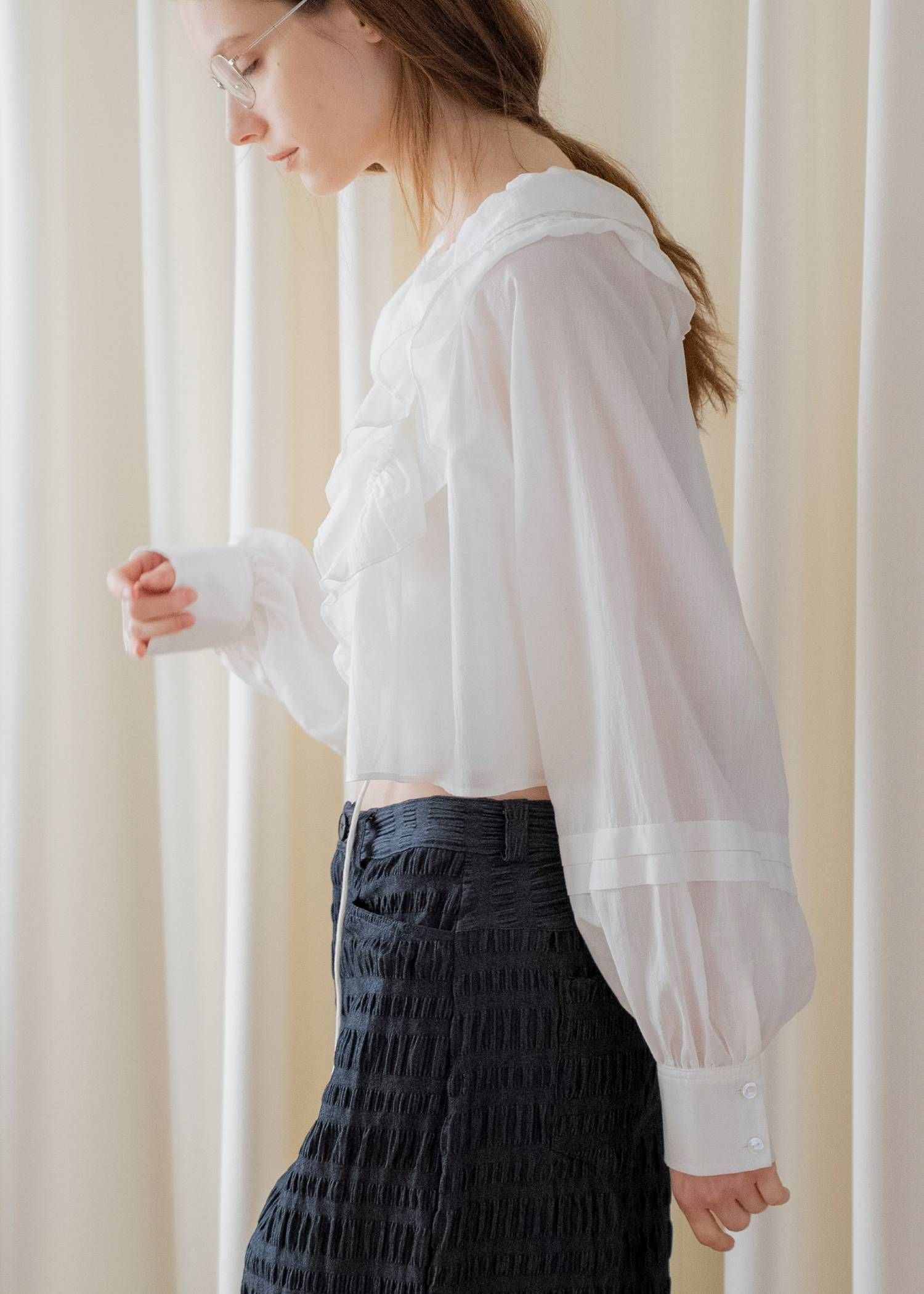 フリルカラー ボレロ (White) frill collar cachecoeur bolero BL (ホワイト) /  26SS