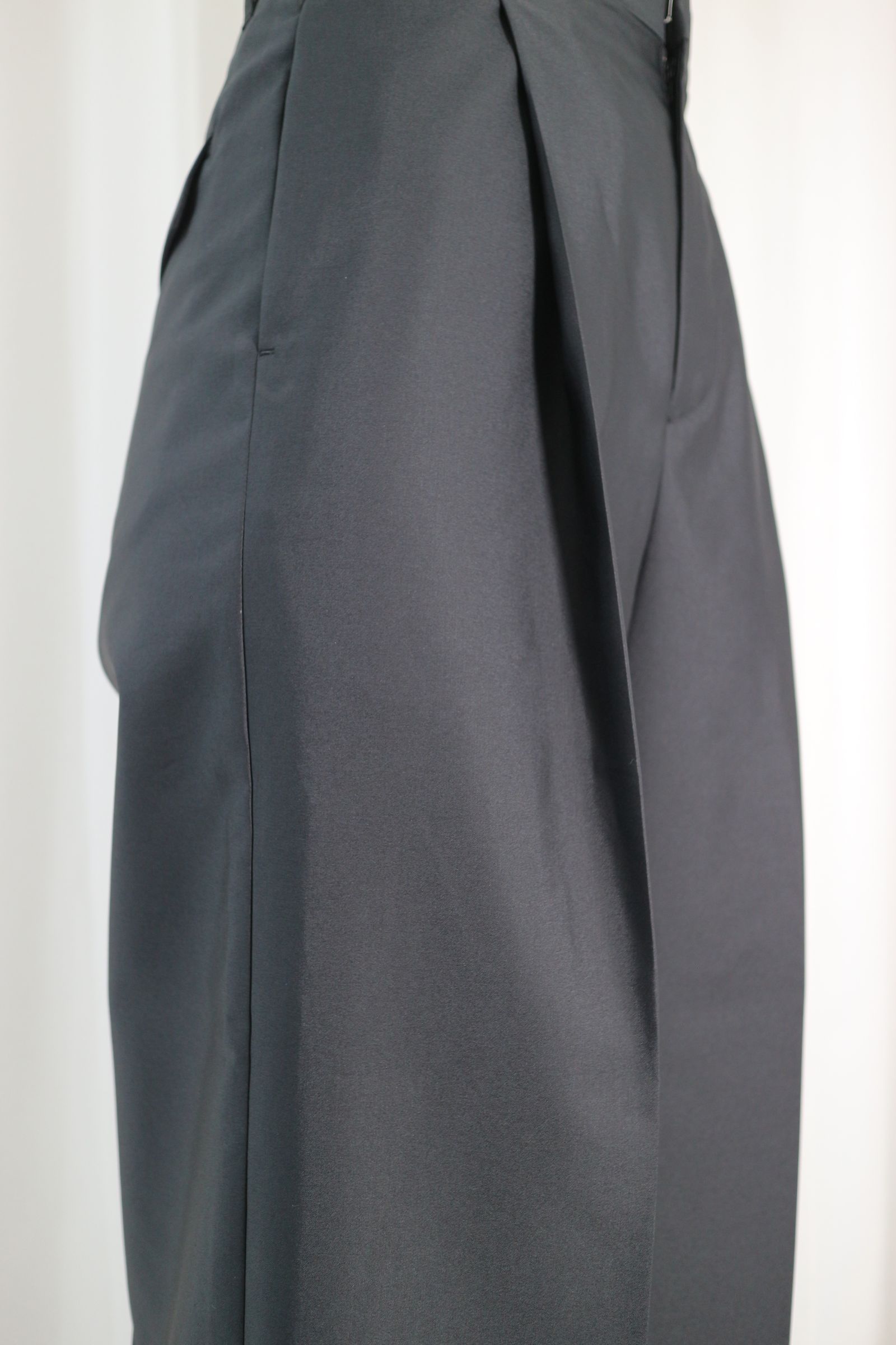 DOUBLE CLOTH WIDE PANTS /ダブルクロスワイドパンツ (ブラック)