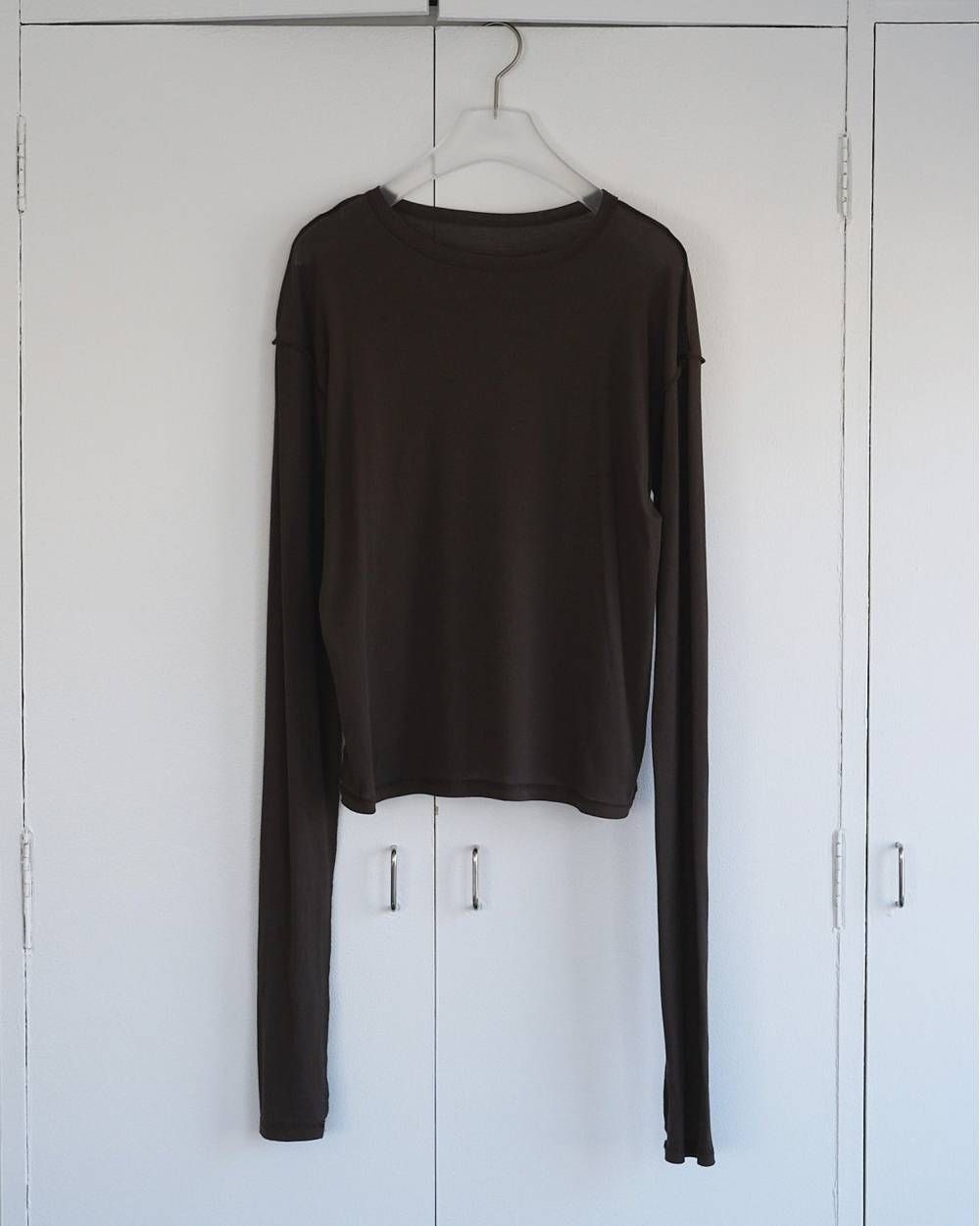Sheer Long T-Shirts (Brown) / シアーロングスリーブ Tシャツ (ブラウン) / 26SS