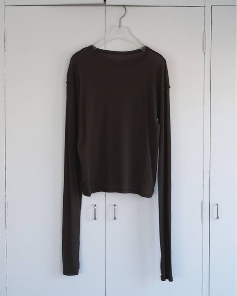 Sheer Long T-Shirts (Brown) / シアーロングスリーブ Tシャツ (ブラウン) / 26SS
