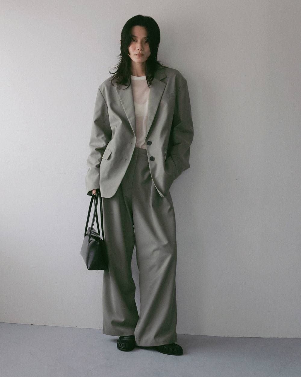 レザーボストンバッグ (ブラック) Leather Boston Bag (Black) / 27SS