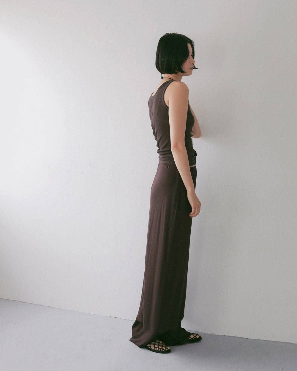レイヤード ラフパンツ (ブラウン) Layered Rough Pants (Brown) / 27SS