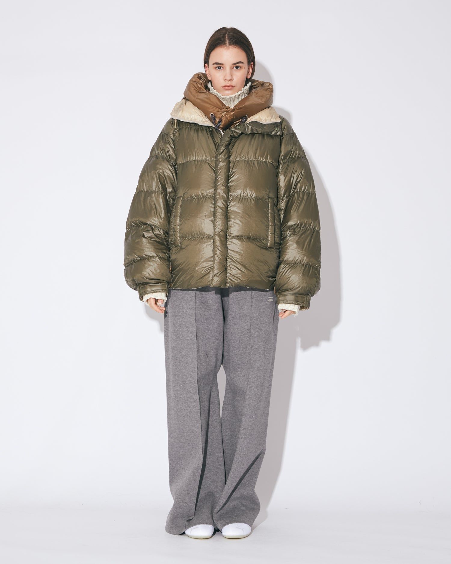 NANGA multilayering down vest blouson / ナンガ コラボレーション ダウンジャケット (ベージュ) / メンズ / レディース
