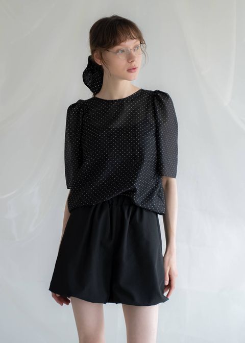 UVカット バルーンショートパンツ (ブラック) balloon hem UV cut gather volume S/PT (Black) /  26SS