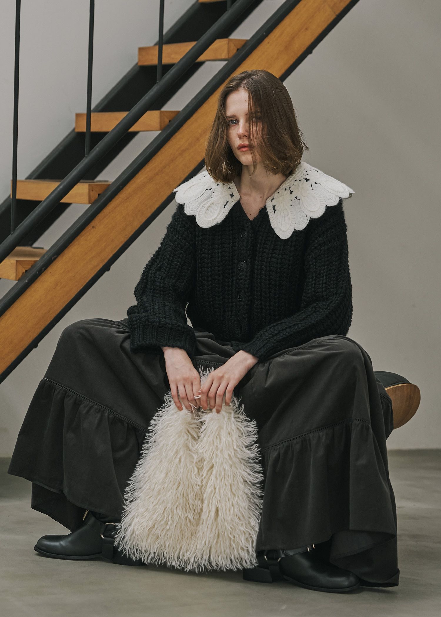 frizzy fur yeti bag / ファーバッグ (アイボリー) / 25AW