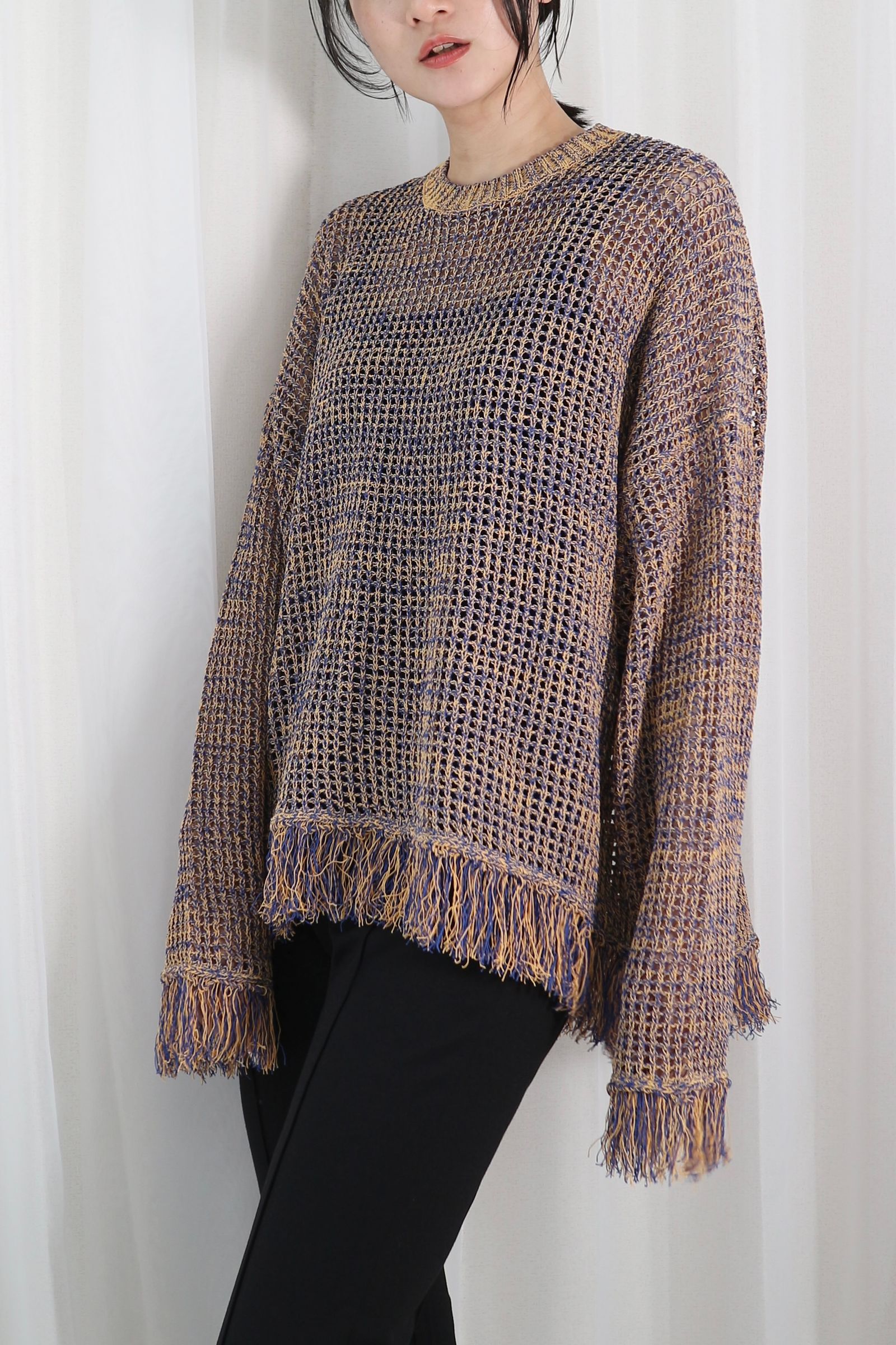 CINOH - LACE OVERSIZE CREW NECK KNIT / レースオーバーサイズクルー 