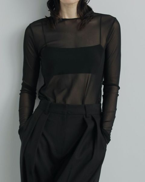 2way Sheer Tops / 2ウェイ シアートップス (ブラック)