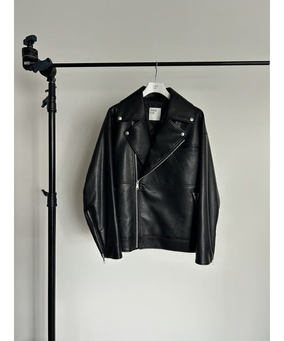 【25AW】Eco Leather Riders Jacket (ブラック) / エコレザーライダースジャケット / フェイクレザー