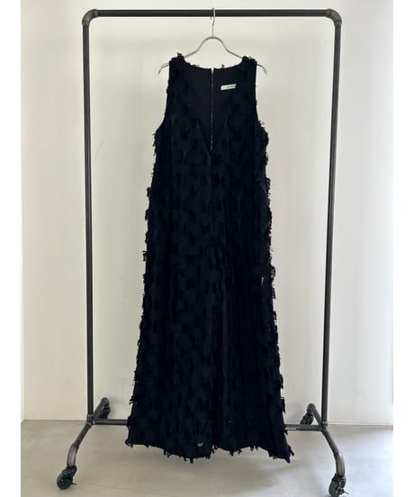Iris jacquard combinaison / ジャガードオールインワン (ブラック)