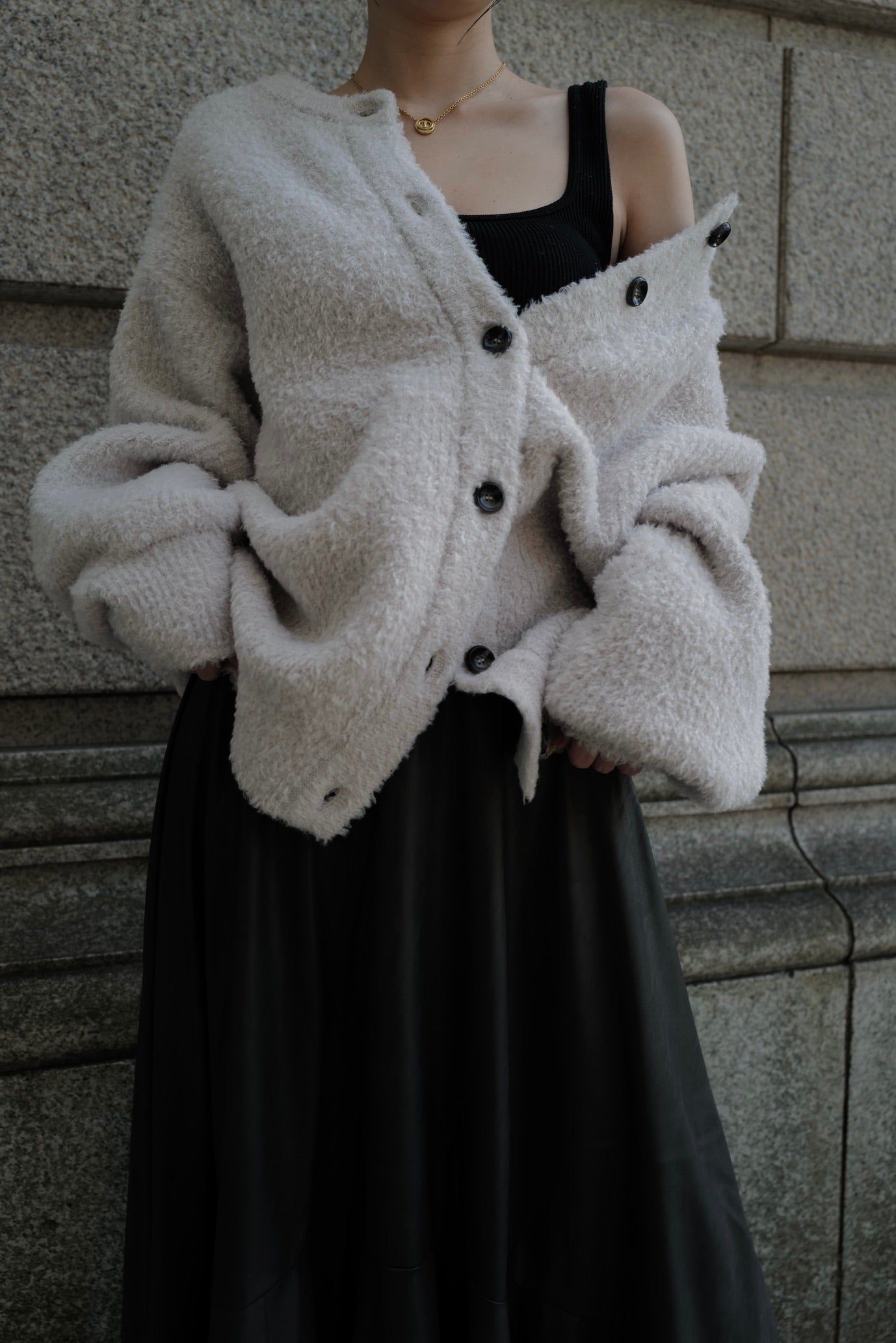 Poodle knit cardigan / プードルニット カーディガン (アイボリー)