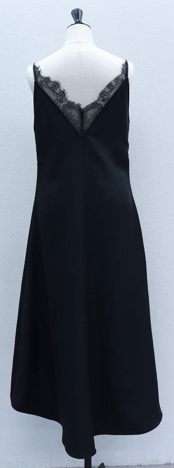レーストリムサテンキャミソール (ブラック) Lace-trim Satin Camisole (Black) / 26AW *