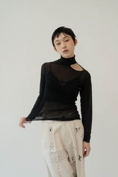 sheer logo tops / シアーロゴトップス (ブラック) / 25SS
