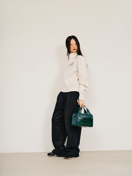 Tuck Sweat Pants / タックスウェットパンツ (ブラック×ホワイト) / 25AW