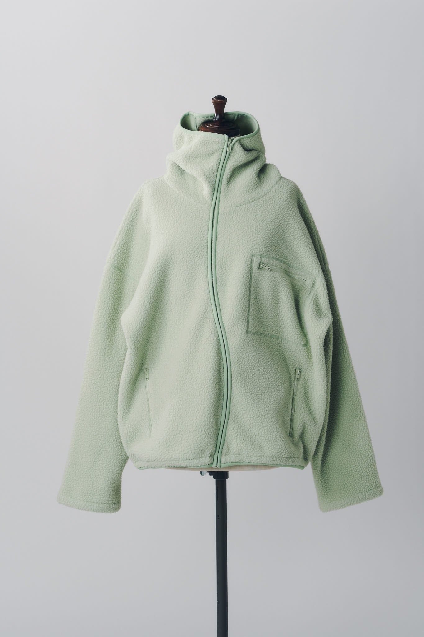 カーブジップ ボアフーディ (ミント) curved zip boa hoodie(unisex) (Mint) / 26AW